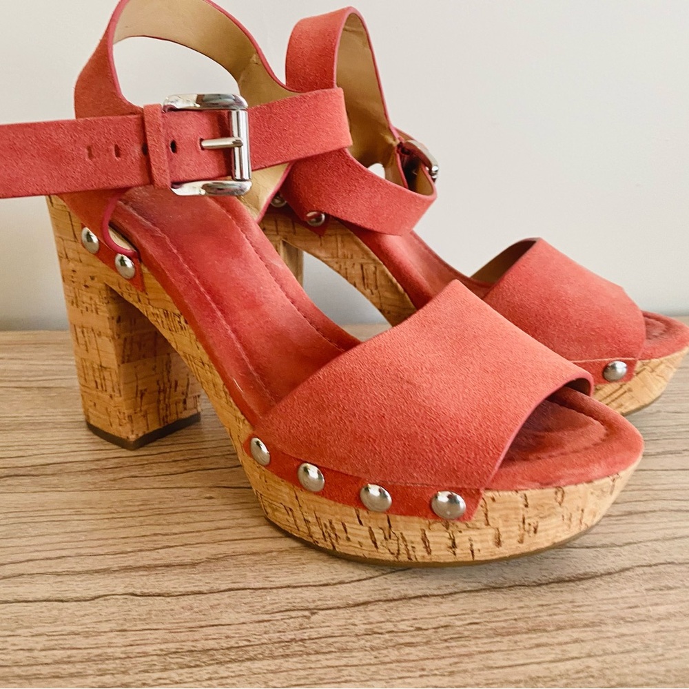 Michael Kors leather and cork heel sandals - Picture 1 of 5